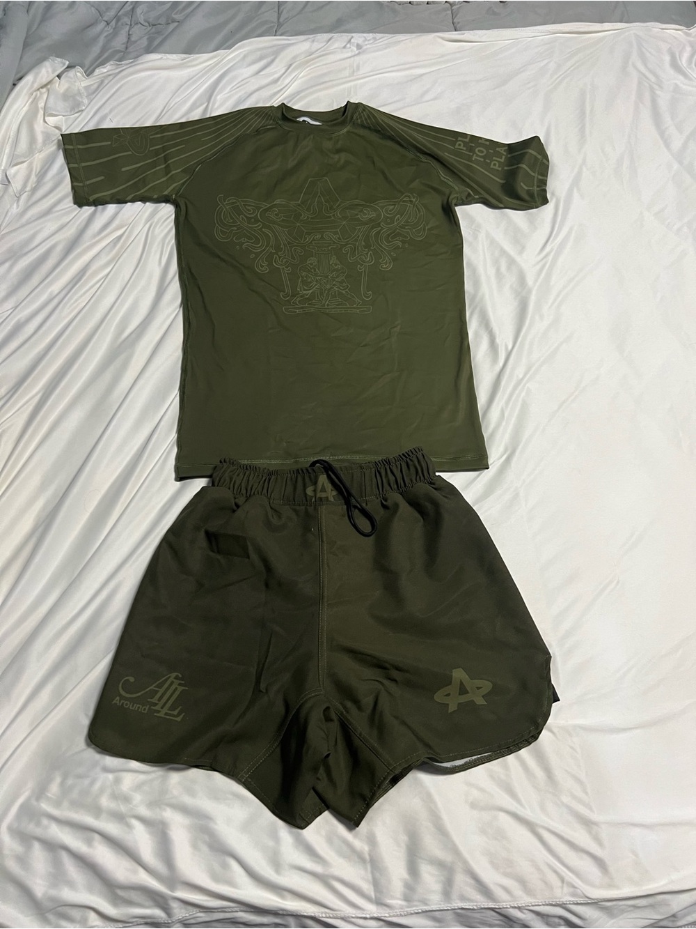 Men's Olive Green Athletic Shorts